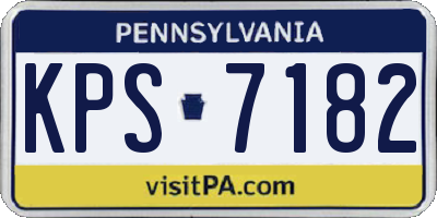 PA license plate KPS7182