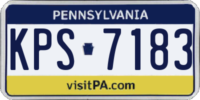 PA license plate KPS7183