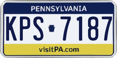 PA license plate KPS7187