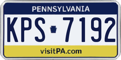 PA license plate KPS7192