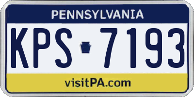 PA license plate KPS7193