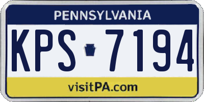PA license plate KPS7194