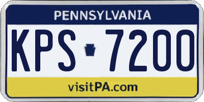 PA license plate KPS7200