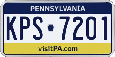 PA license plate KPS7201