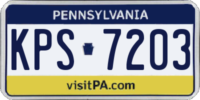 PA license plate KPS7203