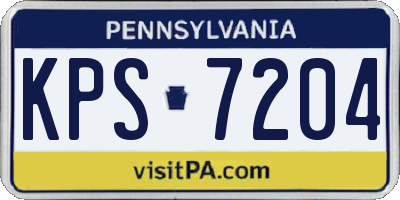 PA license plate KPS7204