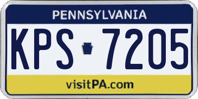 PA license plate KPS7205