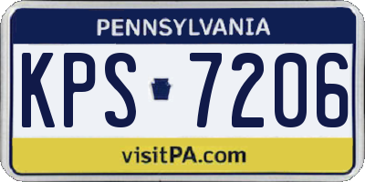 PA license plate KPS7206
