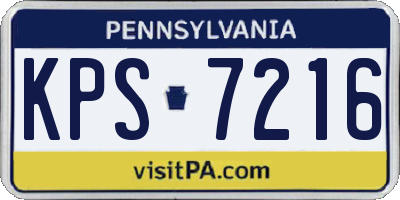 PA license plate KPS7216