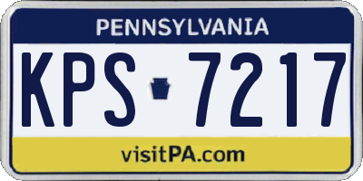 PA license plate KPS7217