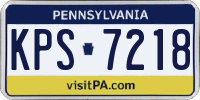 PA license plate KPS7218