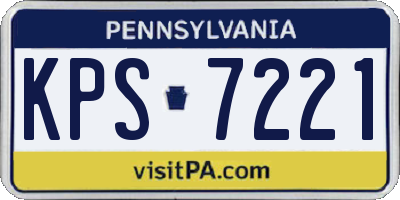 PA license plate KPS7221