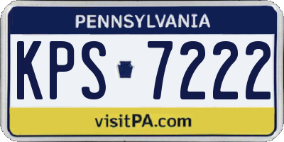 PA license plate KPS7222