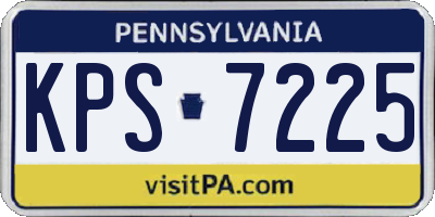 PA license plate KPS7225