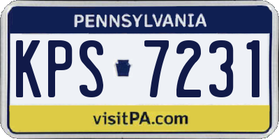 PA license plate KPS7231