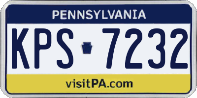 PA license plate KPS7232