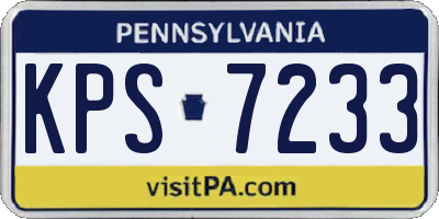 PA license plate KPS7233