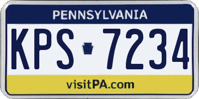 PA license plate KPS7234