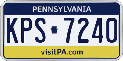 PA license plate KPS7240