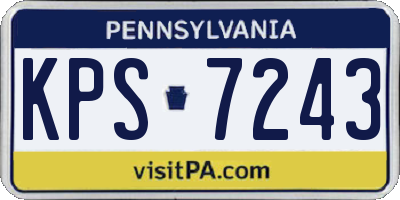 PA license plate KPS7243