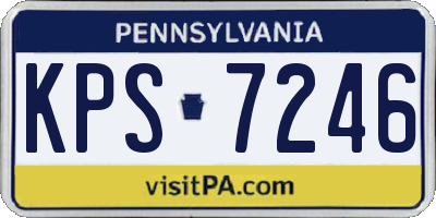 PA license plate KPS7246