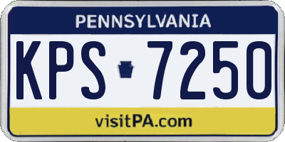 PA license plate KPS7250