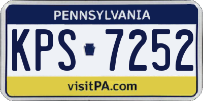 PA license plate KPS7252