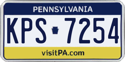 PA license plate KPS7254