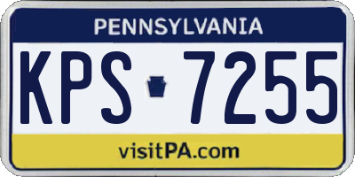 PA license plate KPS7255