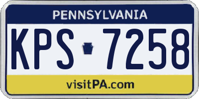 PA license plate KPS7258