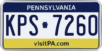 PA license plate KPS7260