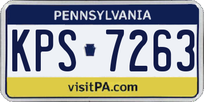 PA license plate KPS7263