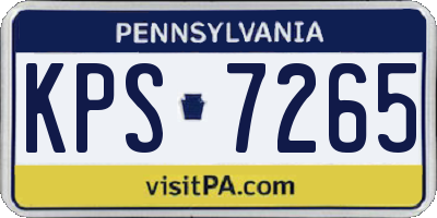 PA license plate KPS7265