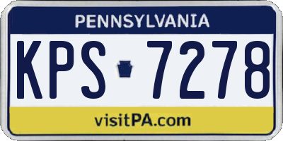 PA license plate KPS7278