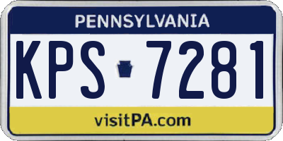PA license plate KPS7281
