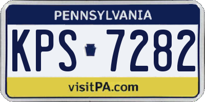 PA license plate KPS7282