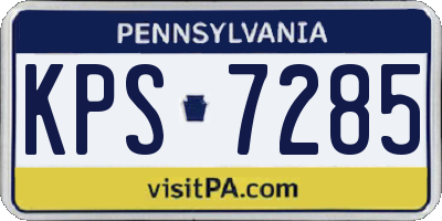 PA license plate KPS7285