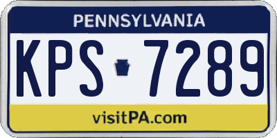 PA license plate KPS7289