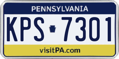 PA license plate KPS7301
