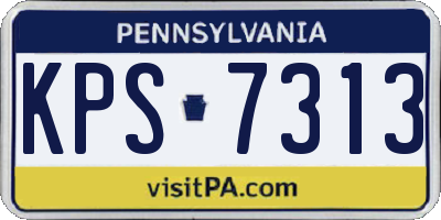 PA license plate KPS7313