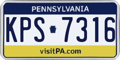 PA license plate KPS7316