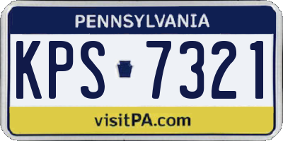 PA license plate KPS7321