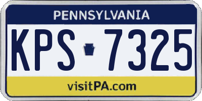 PA license plate KPS7325