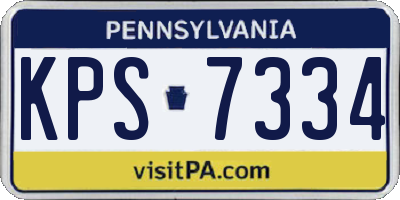 PA license plate KPS7334
