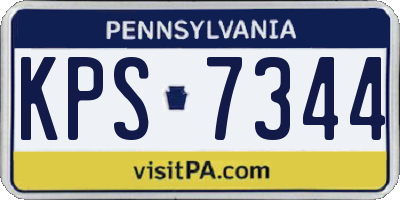 PA license plate KPS7344