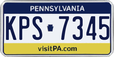 PA license plate KPS7345