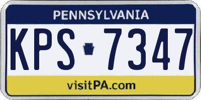 PA license plate KPS7347