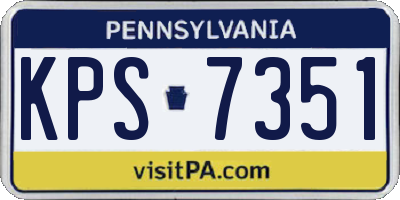 PA license plate KPS7351