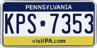 PA license plate KPS7353