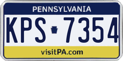 PA license plate KPS7354